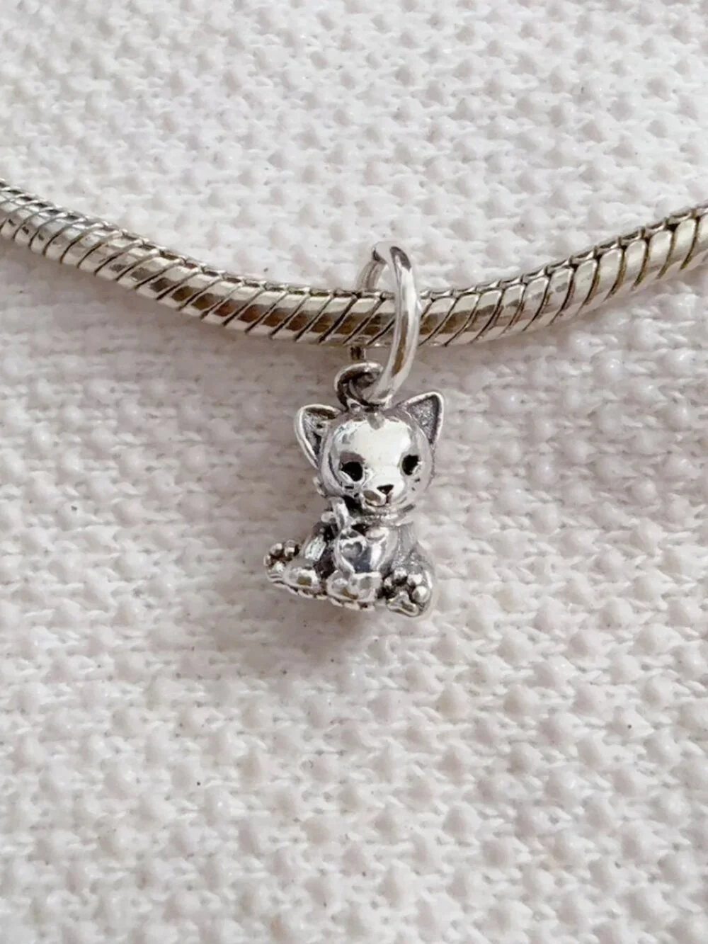 Sweet Cat Charm, Pet Cat Charm, Silver Charm For Pandora Bracelet
